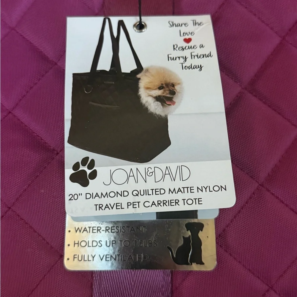 Joan & David Purple Quilted Dog Carrier
